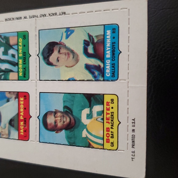 Vintage 1969 Topps 4-in-1 Football Pardee Snead Baynham Jeter - Picture 2 of 4